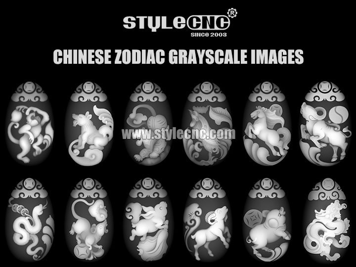 帶有中國(guó)十二生肖的數(shù)控雕刻機(jī)灰度圖像 帶有中國(guó)十二生肖的數(shù)控雕刻機(jī)灰度圖像